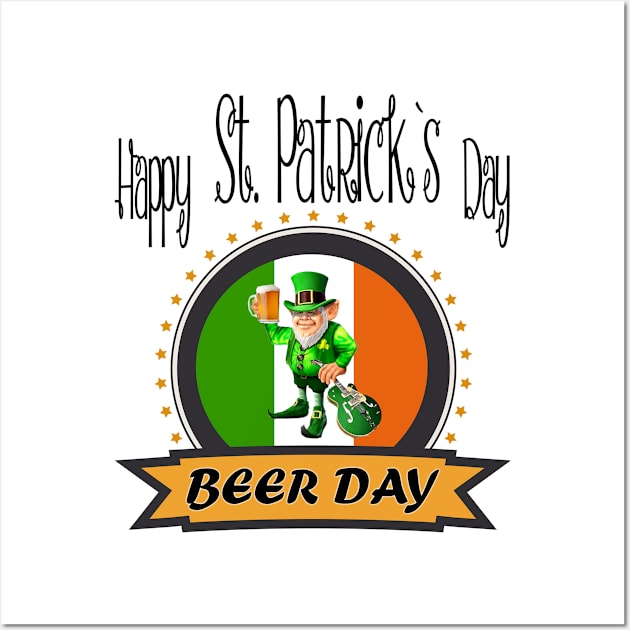 Happy St.Patrick Beer Day Wall Art by Macphisto Shirts